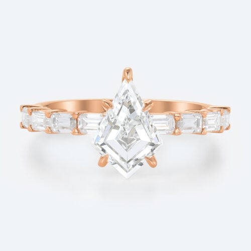 Lab Diamond Eternity Ring Kite Cut Ring Rose Gold Band Ring