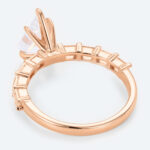 Kite Cut Lab Grown Diamond Modern Baguette Accented 5 Claw Prong Engagement Ring Wide Band (2)