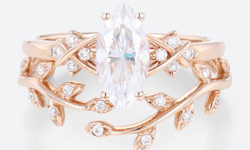 Engagement Ring with Wedding Band Set Kite Cut Lab Diamond Ring Engagement Ring with Wedding Band Set Kite Cut Lab Diamond Ring