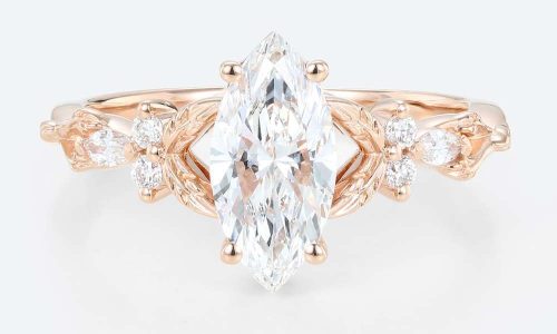 Marquise Cut Lab Grown Diamond Vintage Engagement Ring Vine Bridal Ring (1)