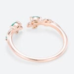 Green Emerald Engagement Rings Open Simple Gold Wedding Ring