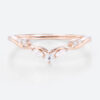 Wedding Ring Stack V Shaped Ring Rose Gold Lad Diamond Ring