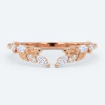 Marquise & Round Cut Lab Grown Diamonds Open Wedding Band Botanical Bridal Ring (2)