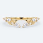 Marquise & Round Cut Lab Grown Diamonds Open Wedding Band Botanical Bridal Ring (3)