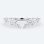 Marquise & Round Cut Lab Grown Diamonds Open Wedding Band Botanical Bridal Ring (4)