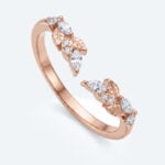 Marquise & Round Cut Lab Grown Diamonds Open Wedding Band Botanical Bridal Ring (6)