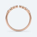 Marquise & Round Cut Lab Grown Diamonds Open Wedding Band Botanical Bridal Ring (7)
