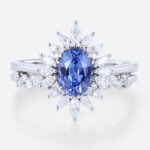 Lab Created Sapphire Oval Wedding Ring Set Jewelry Rings White Gold