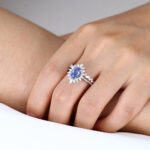 Lab Created Sapphire Oval Wedding Ring Set Jewelry Rings White Gold
