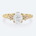 1.5 Ct Oval Diamond Ring Yellow Gold Lab Diamond Engagement Ring