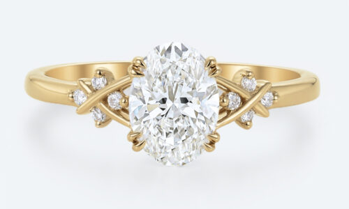 1.5 Ct Oval Diamond Ring Yellow Gold Lab Diamond Engagement Ring