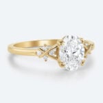 Oval Cut Lab Grown Diamond Classic Intertwined 4 Double Claw Engagement Ring (4)