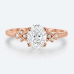 1.5 Ct Oval Diamond Ring Rose Gold Lab Diamond Engagement Ring