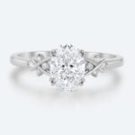 1.5 Ct Oval Diamond Ring White Gold Lab Diamond Engagement Ring