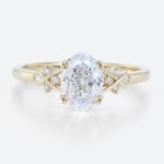 2 Ct Oval Diamond Ring Yellow Gold Lab Diamond Engagement Ring