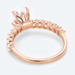 Oval Cut Lab Grown Diamond Modern Half Eternity Band 4-Prong Engagement Ring (2)