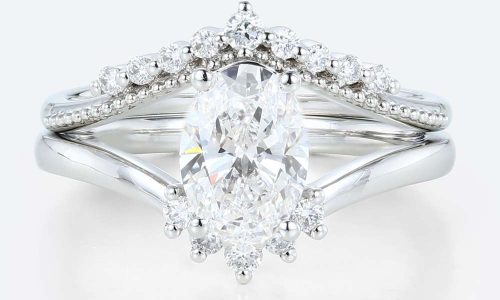 Oval Cut Lab Grown Diamond Vintage Bridal Ring Set Tiara Engagement Rings (1) Oval Cut Lab Grown Diamond Vintage Bridal Ring Set Tiara Engagement Rings (1)