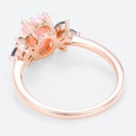 Pink Opal Ring Wedding Bands for Oval Rings Petal Moss Agate