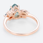 Wedding Band for Pear Shaped Ring Rose Gold Multi Gemstone Ring