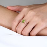 Peridot Rings Gold Pear Shaped Engagement Ring Jewelry Pink Sapphire