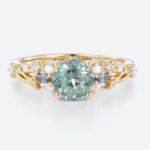 Green Sapphire Engagement Rings Vintage Alexandrite Rings Round cut rings