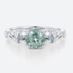 Green Sapphire Engagement Rings Vintage Alexandrite Rings Round cut rings