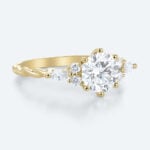Round Cut Lab Grown Diamond Classic 34 Twisted Cluster 6-Prong Engagement Ring (2)
