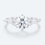 White Gold Ring Engagement Round Cut Lab Diamond Rings