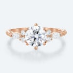 Rose Gold Ring Engagement Round Cut Lab Diamond Rings