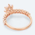 Round Cut Lab Grown Diamond Classic Half Eternity Band 6-Prong Engagement Ring (4)