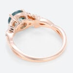 Women's Moss Agate Ring Cluster Round Engagement Ring
