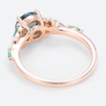 Vintage Art Deco Engagement Rings Rose Gold Moss Agate Ring