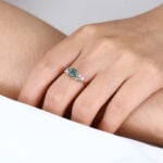 Agate Moss Ring Multicolor Gem Ring Rose Gold Rings for Women