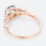 Moss Agate Gem Engagement Ring Rose Gold Vintage Ladies Rings