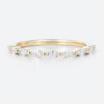0.27ctw Marquise Cut Lab Diamond Wedding Band Half Eternity Stacking Ring in Yellow Gold