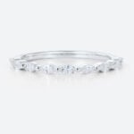 White Gold Promise Rings 0.27 ctw Lab Diamond Anniversary Rings Stacked