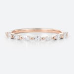 Rose Gold Promise Rings 0.27 ctw Lab Diamond Anniversary Rings Stacked