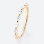 Yellow Gold Promise Rings 0.27 ctw Lab Diamond Anniversary Rings Stacked