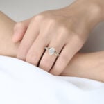 1.5 Carat Oval Lab Grown Diamond Ring Multi Colored Gemstone Ring in Yellow Gold