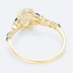 1.5 Carat Oval Lab Grown Diamond Ring Multi Colored Gemstone Ring in Yellow Gold