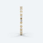 Baguette Cut Lab Grown Diamond Half Eternity Wedding Band Glistening Lines Stacking Ring
