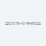 Baguette Cut Lab Grown Diamond Half Eternity Wedding Band Glistening Lines Stacking Ring