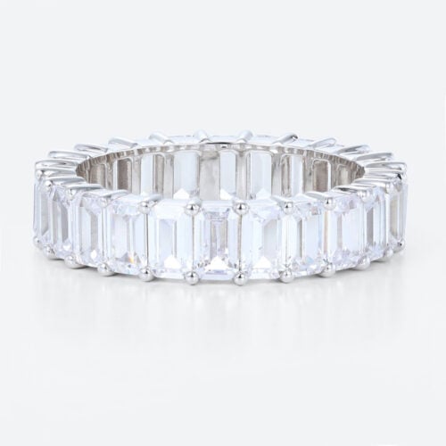 Lab Diamond Eternity Ring Emerald Cut Diamonds Rings White Gold