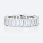 Baguette Cut Wedding Ring 18k White Gold Women's Eternity Ring