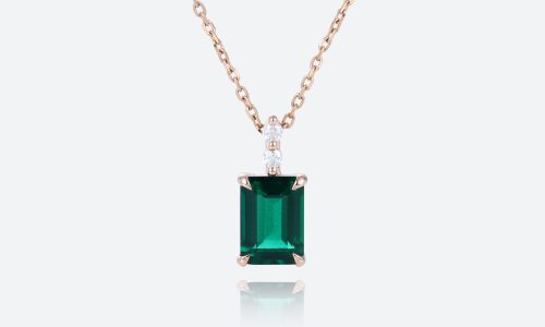 Emerald and Diamond Necklace​ Emerald Cut Gold Necklaces Pendants