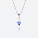 Sapphire Necklace Kite Cut Lab Gold Sapphire Necklace Pendant