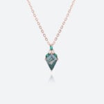 Multi Gemstone Necklace Moss Agate Mum Necklace Rose Gold