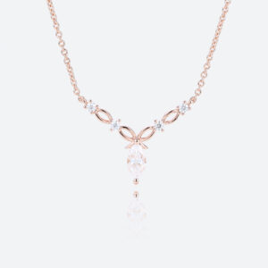 Fashion Week - Lab Diamond Pendant Necklace Rose Gold Necklace for Women
