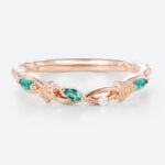 Gemstone Stacking Rings Marquise Emerald Anniversary Rings for Her
