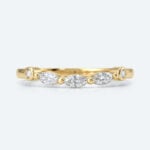 Marquise & Round Cut Lab Grown Diamond Curved Wedding Band Sophisticated Charm Stacking Ring (1)